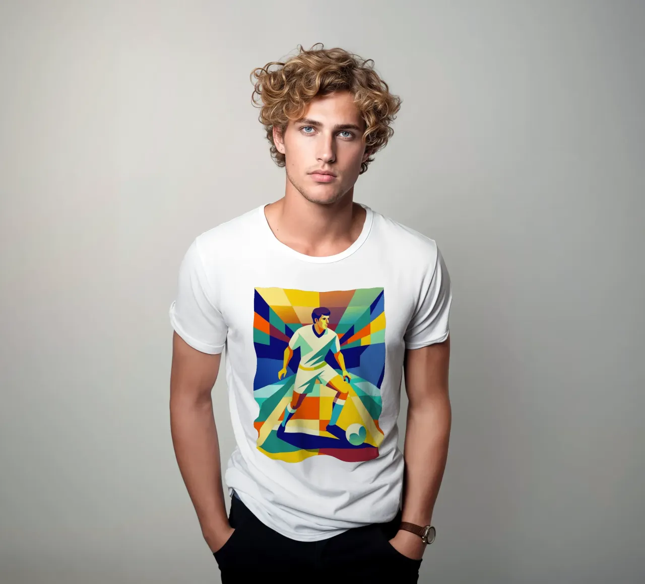 soccer ball player sport vector imagination t-shirt by Faiza