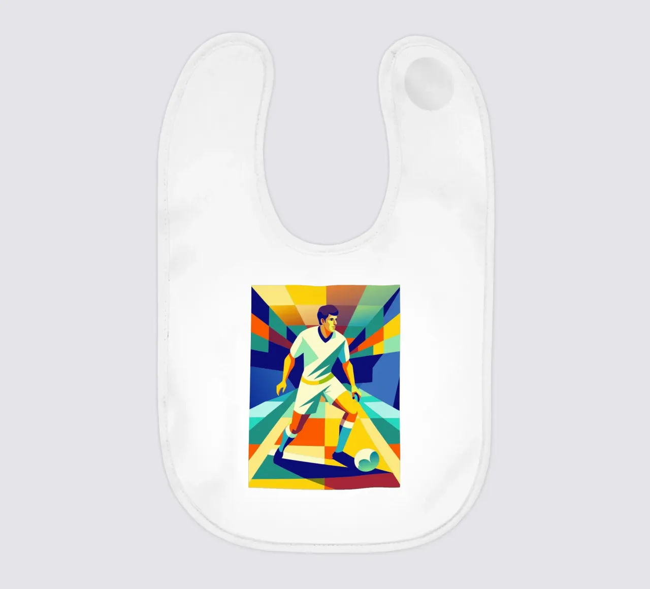 soccer ball player sport vector imagination baby bib by Faiza