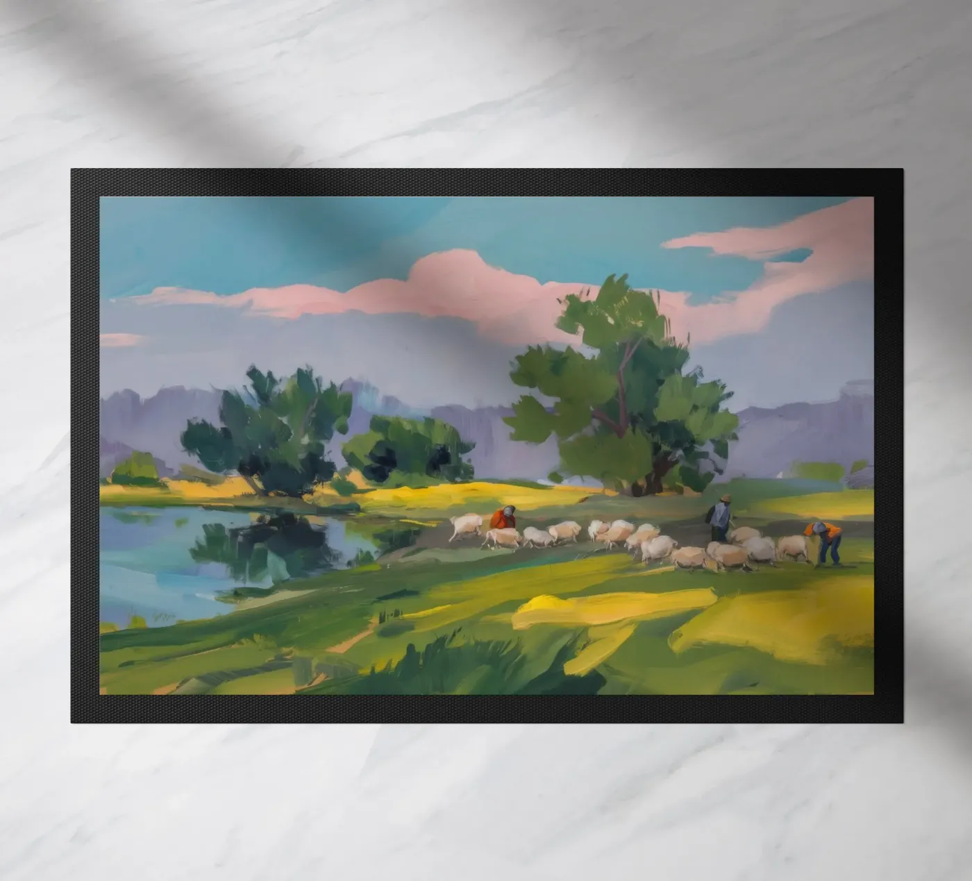 Lakeside Meadow Calm Fußmatte von Radiance Landscape