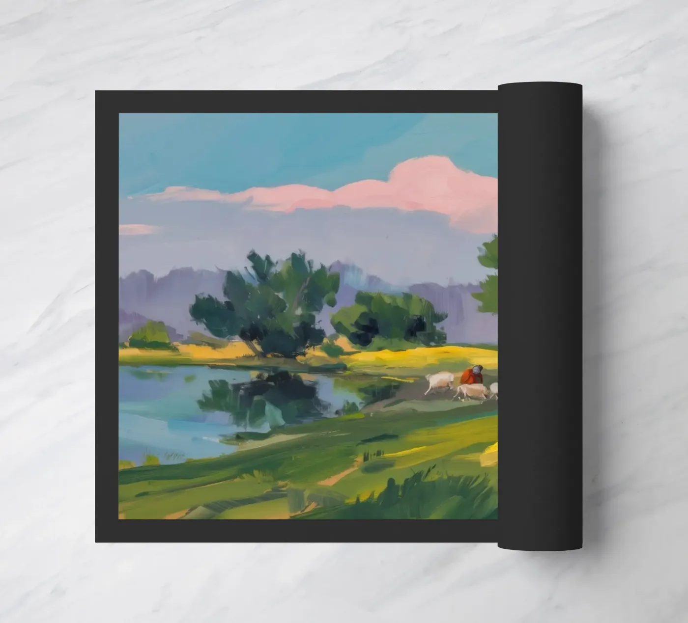 Lakeside Meadow Calm Fußmatte von Radiance Landscape