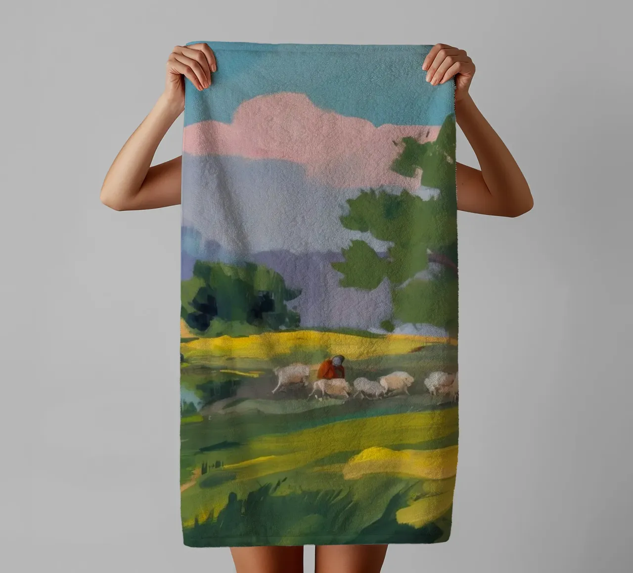 Rustige weide badhanddoek van Radiance Landscape