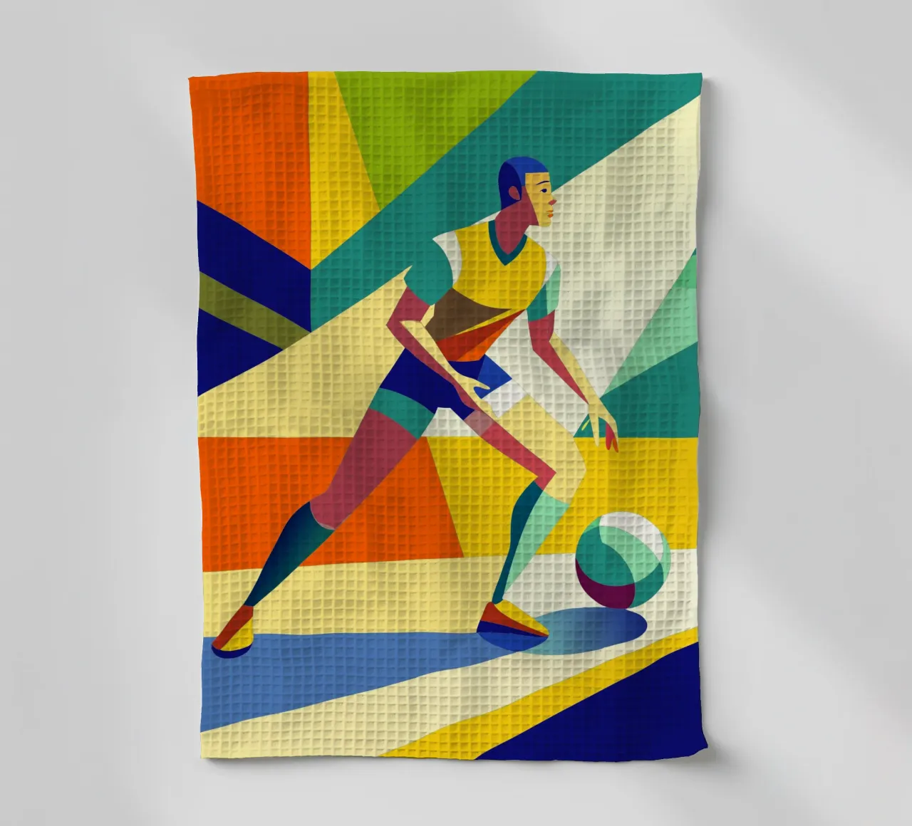 soccer ball sport vector imagination tea towel by Faiza