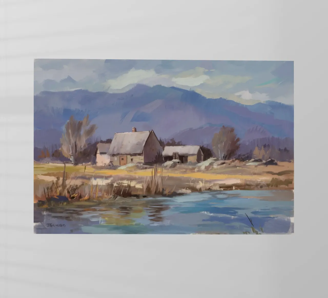 Fiume Homestead Inverno pellicola backlit da Radiance Landscape