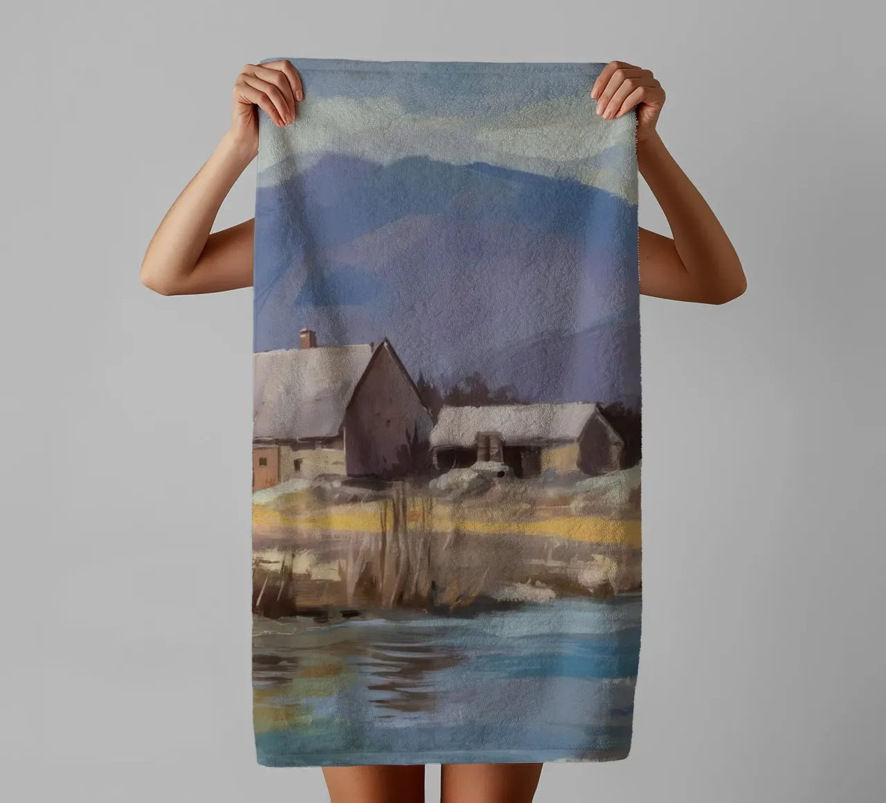 Fiume Homestead Inverno asciugamano da bagno da Radiance Landscape
