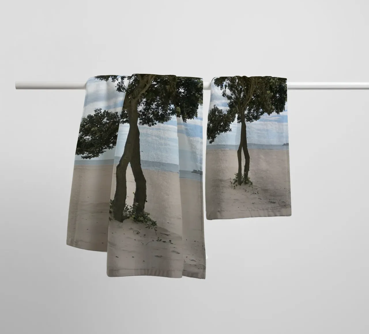 Lonely Tree at the Beach in Matosinhos towel by byrieneke