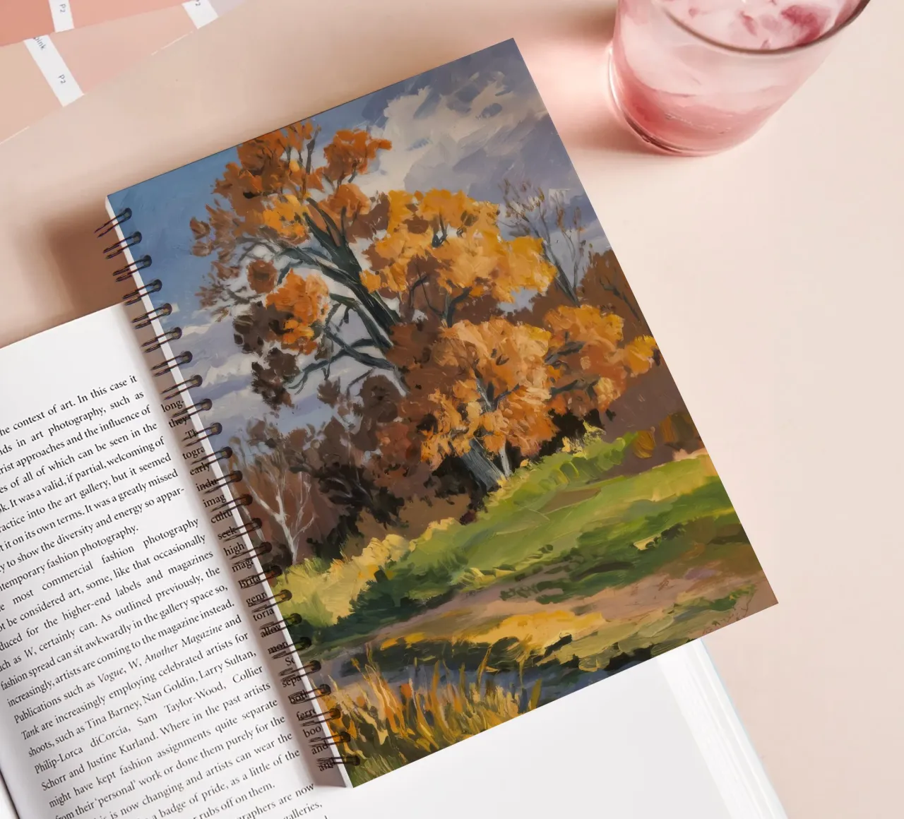 Le chemin d'or de l'automne carnet à spirale de Radiance Landscape