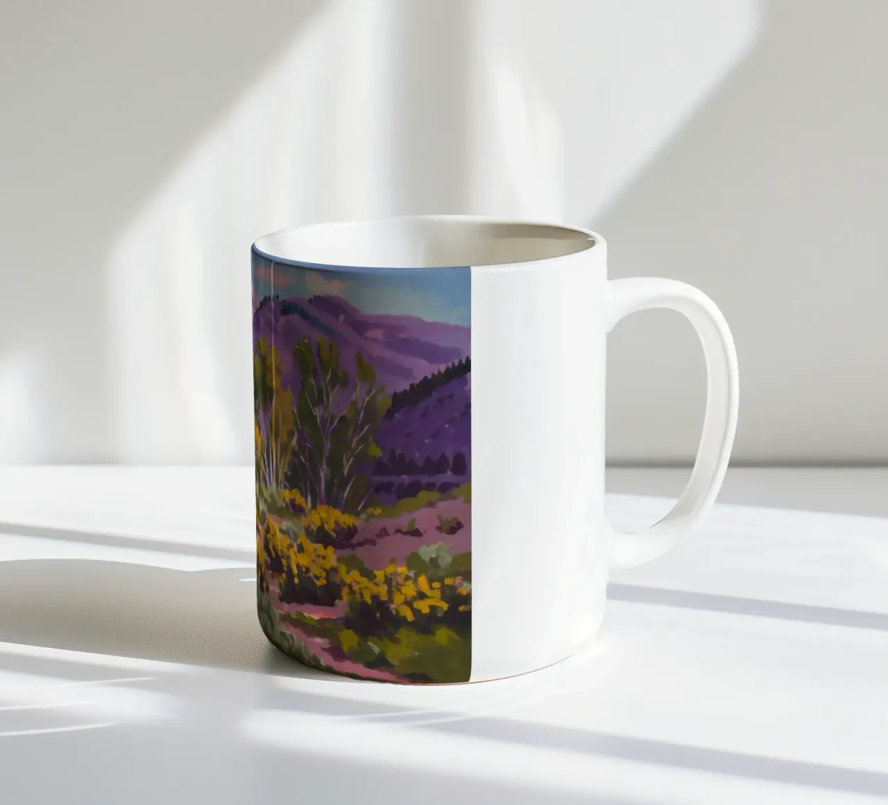 Fiume delle betulle autunnale tazza in ceramica da Radiance Landscape