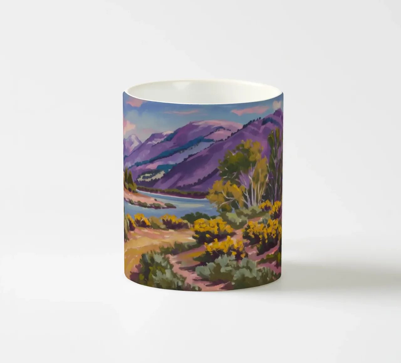 Fiume delle betulle autunnale tazza in ceramica da Radiance Landscape