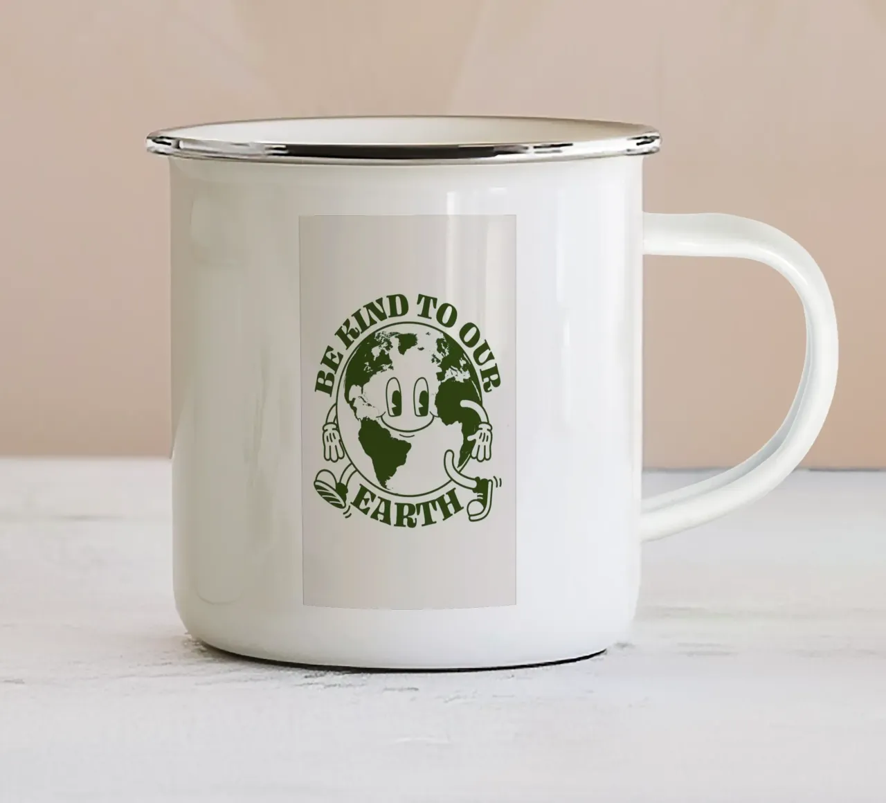 Be Kind With Our Earth tazza in smalto da cafelab