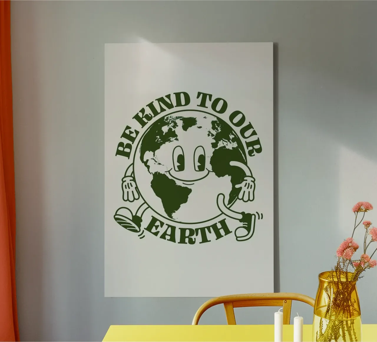 Be Kind With Our Earth tela con Cornice a cassetta da cafelab