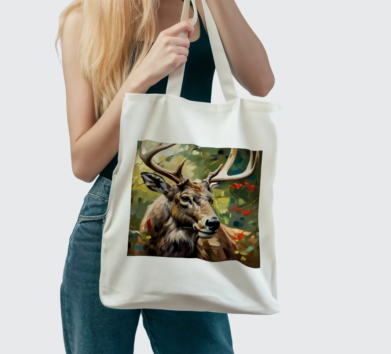 corna di cervo borsa in juta da Earthly Visions