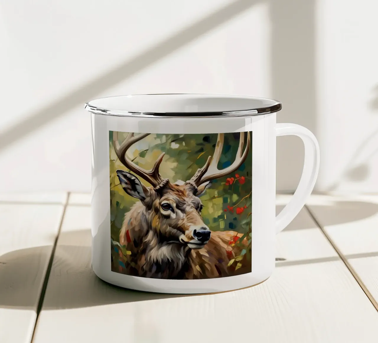 corna di cervo tazza in smalto da Earthly Visions