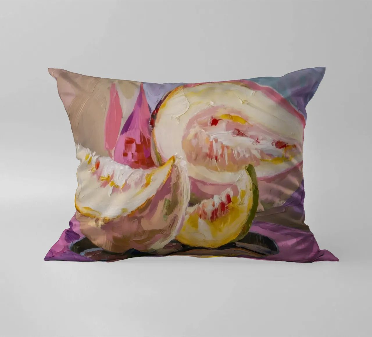 Cantaloupe's Sweet Slice decorative cushion by Radiance Landscape