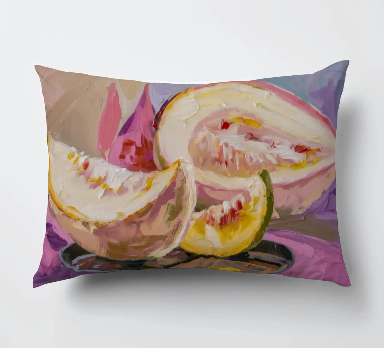 Cantaloupe's Sweet Slice decorative cushion by Radiance Landscape