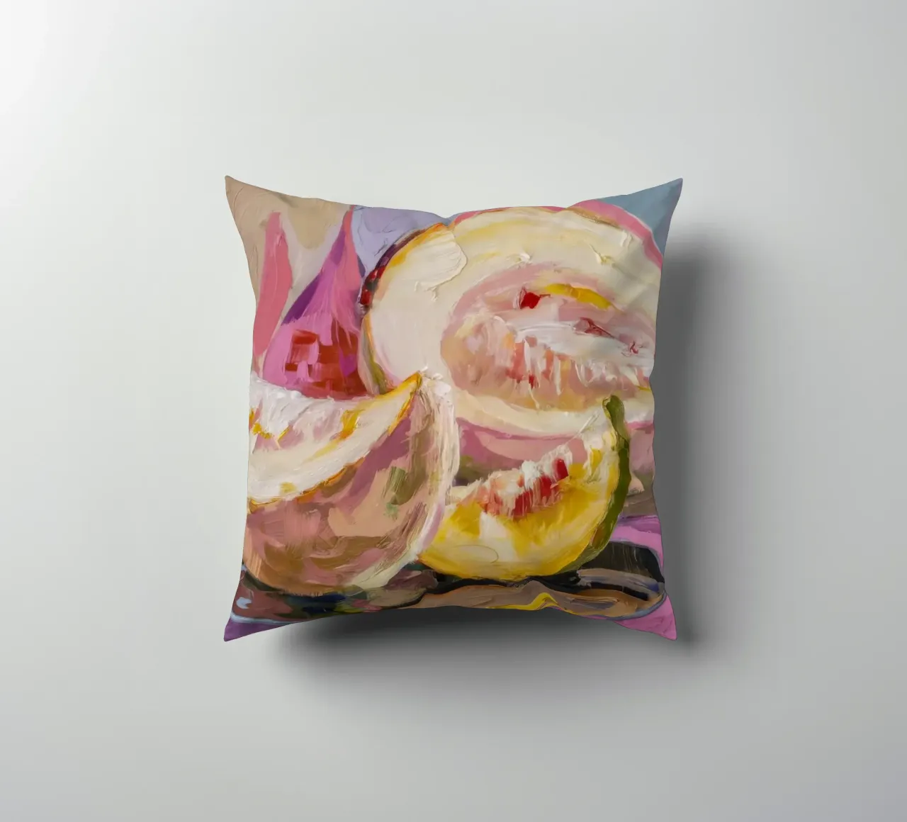 Cantaloupe's Sweet Slice decorative cushion by Radiance Landscape