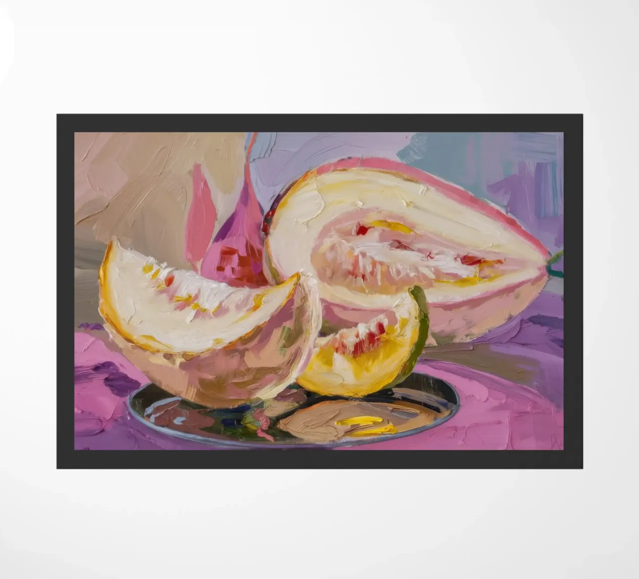 Cantaloupe's Sweet Slice doormat by Radiance Landscape