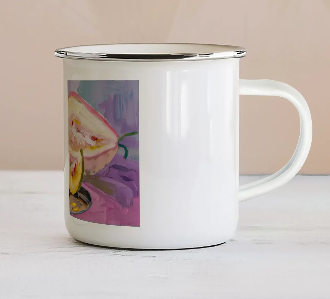Dolce fetta di cantalupo tazza in smalto da Radiance Landscape