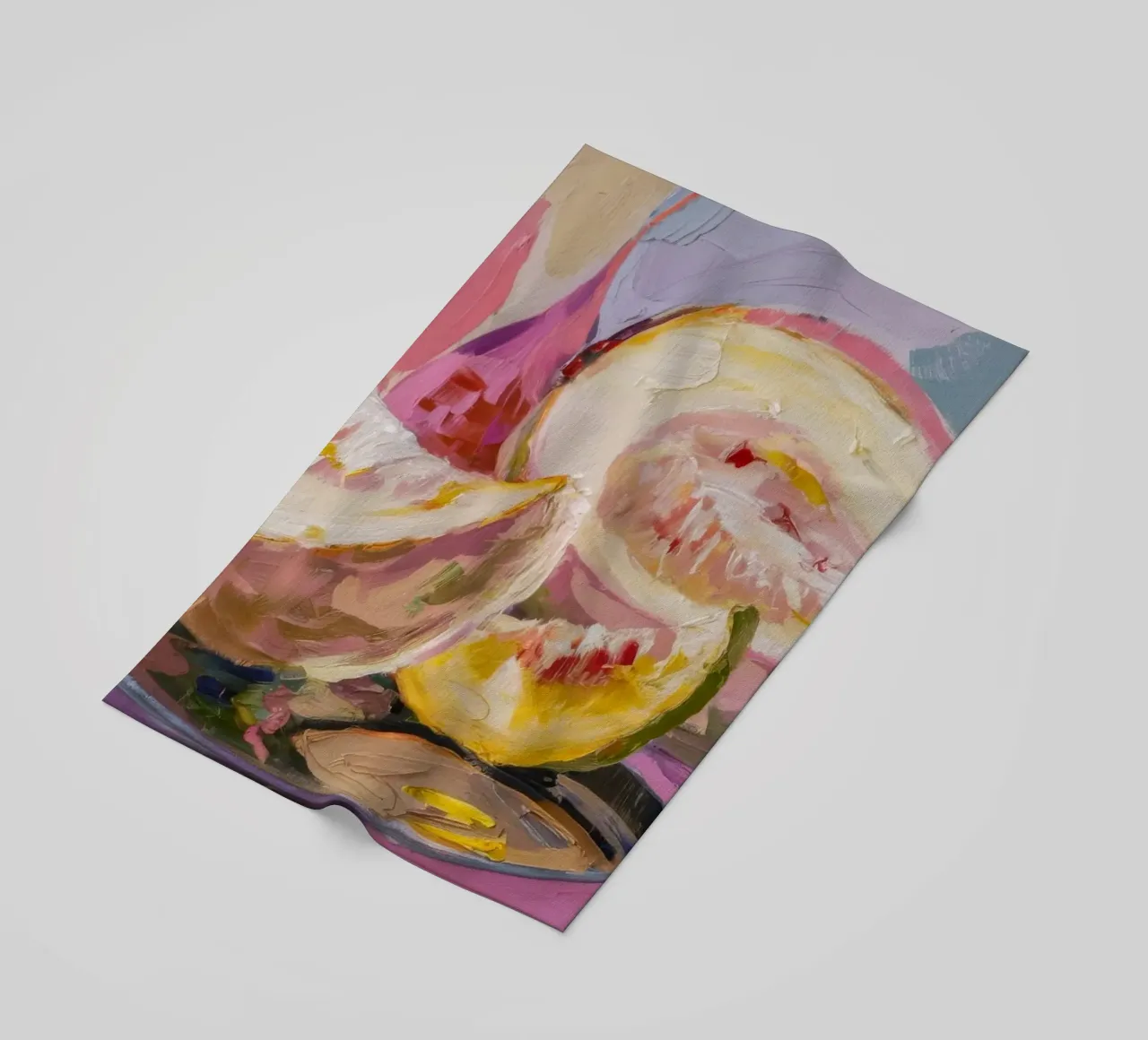 Cantaloupe's Sweet Slice beach towel by Radiance Landscape