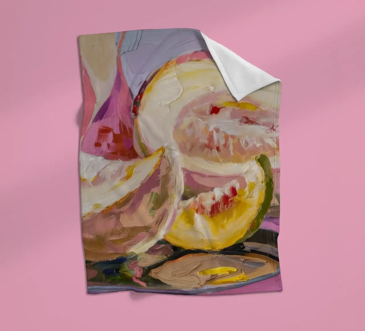 Cantaloupe's Sweet Slice fleece blanket by Radiance Landscape