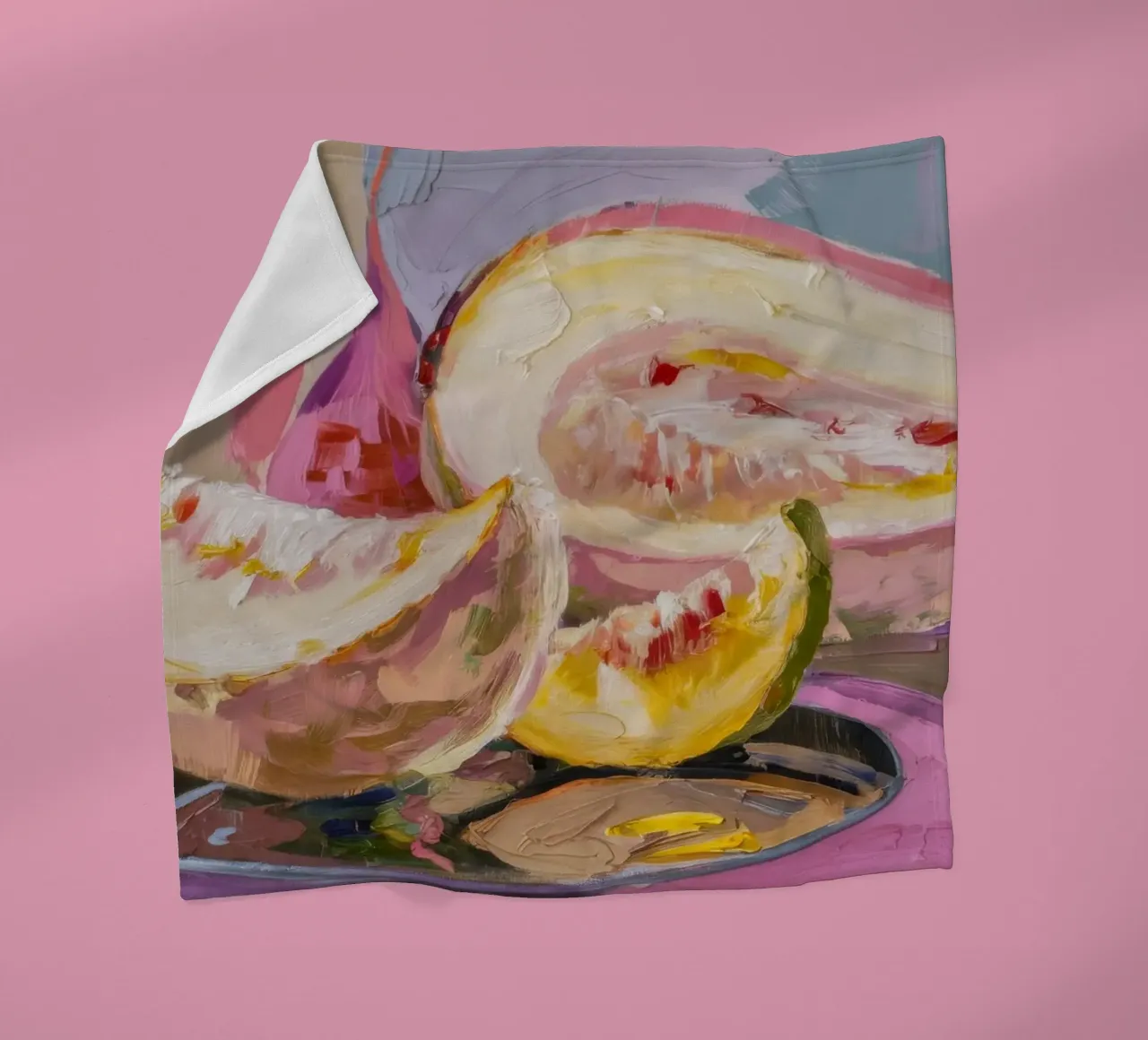 Cantaloupe's Sweet Slice fleece blanket by Radiance Landscape