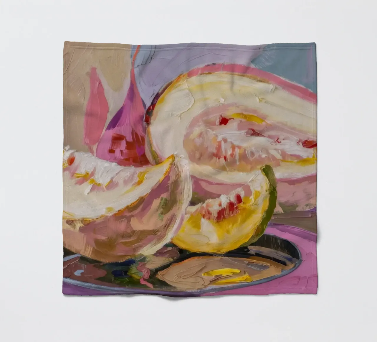 Cantaloupe's Sweet Slice fleece blanket by Radiance Landscape