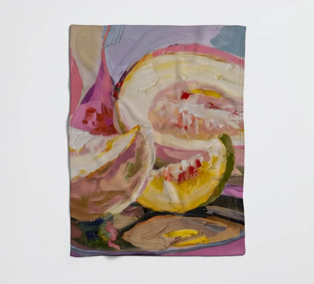 Cantaloupe's Sweet Slice fleece blanket by Radiance Landscape