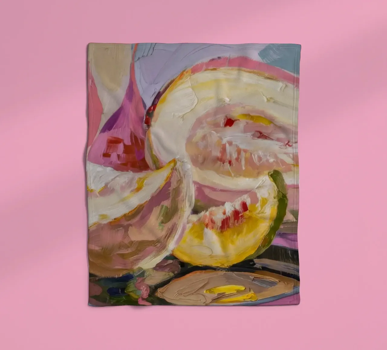 Cantaloupe's Sweet Slice fleece blanket by Radiance Landscape