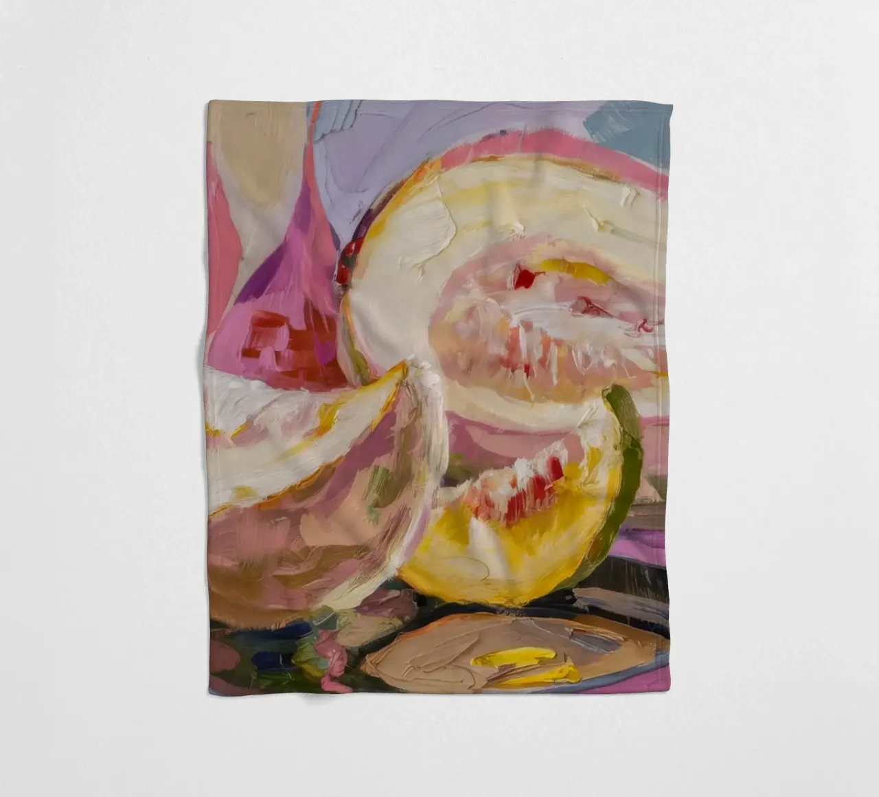 Cantaloupe's Sweet Slice fleece blanket by Radiance Landscape