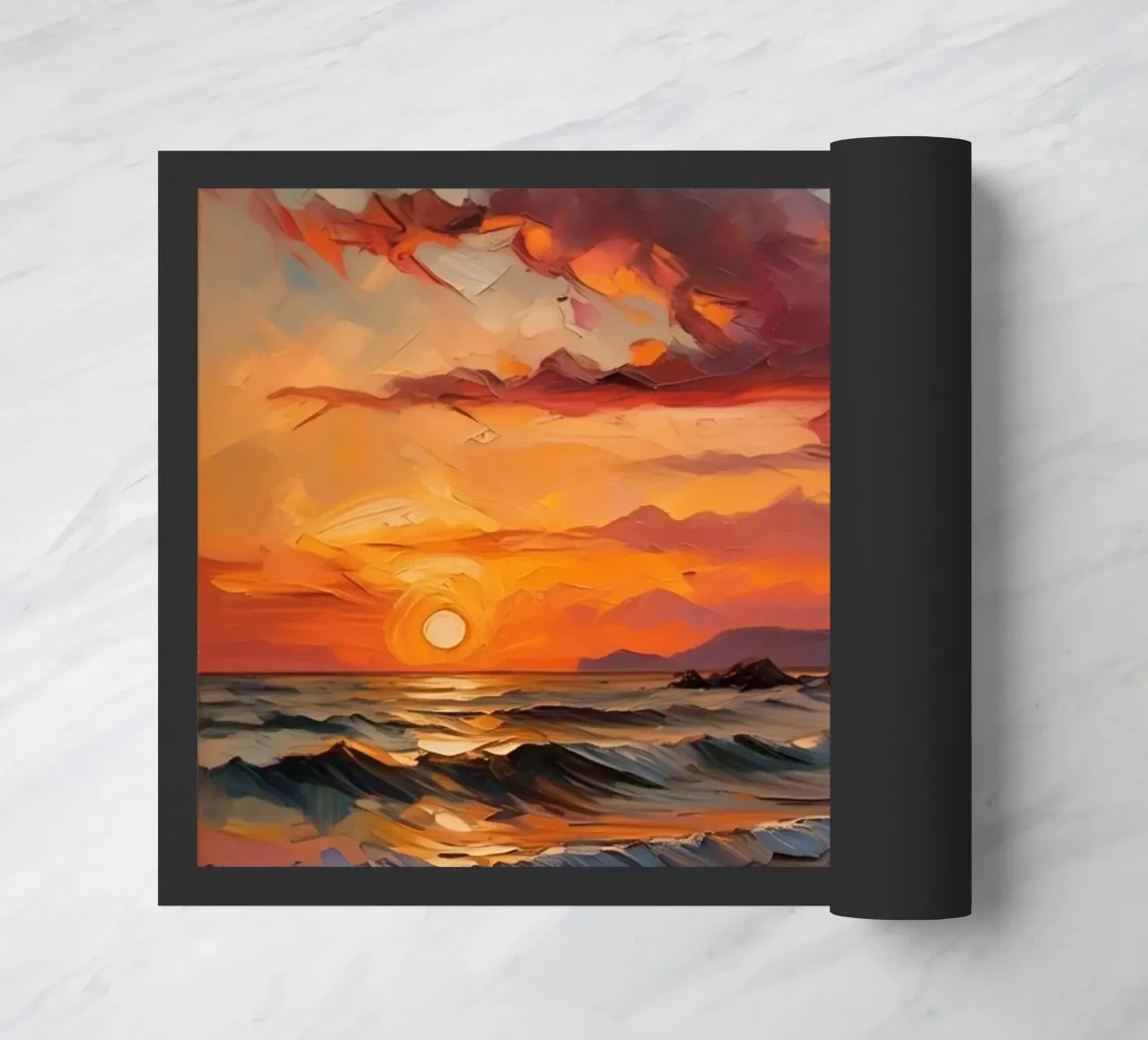 sunset ocean doormat by Earthly Visions