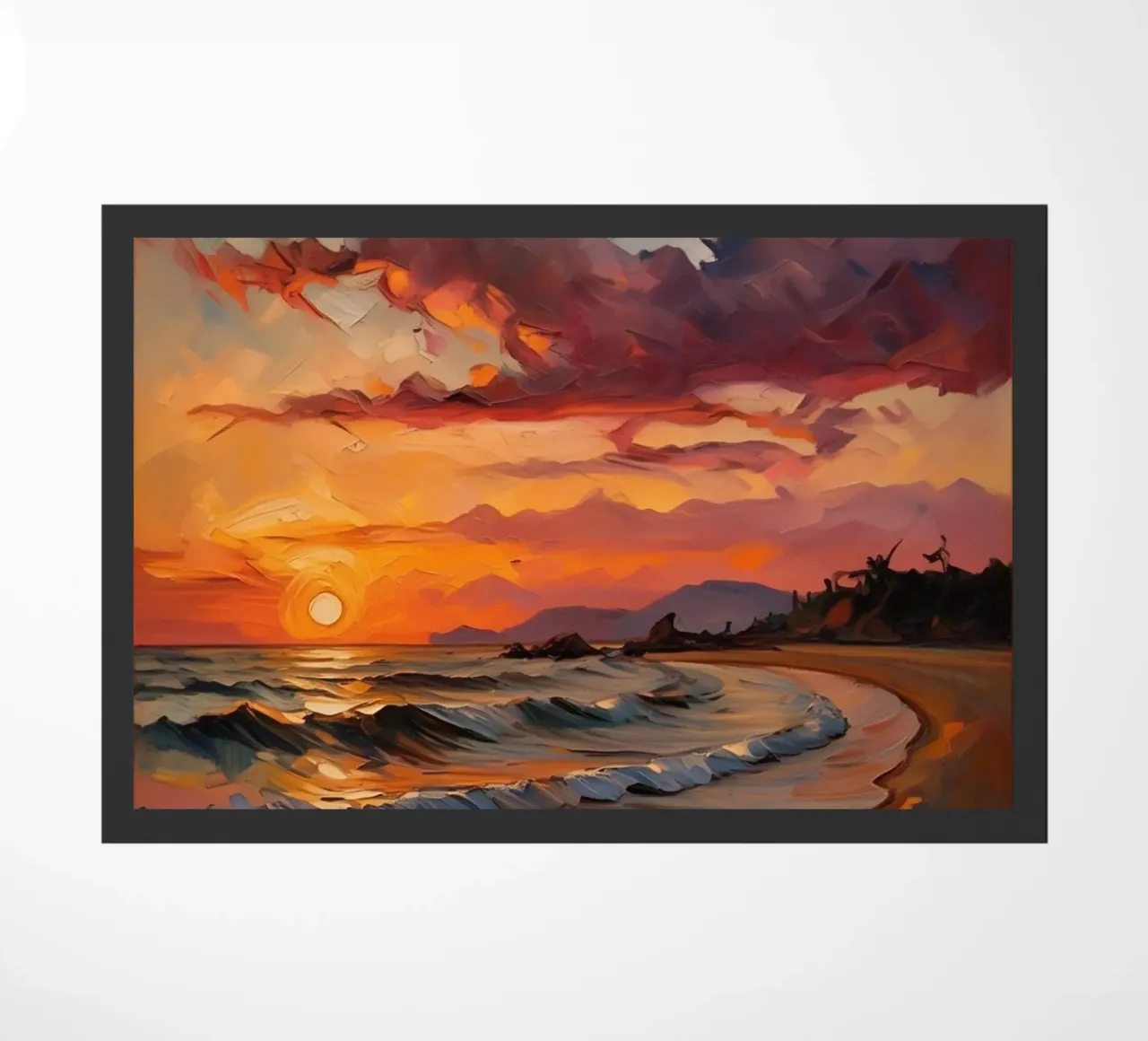 sunset ocean doormat by Earthly Visions