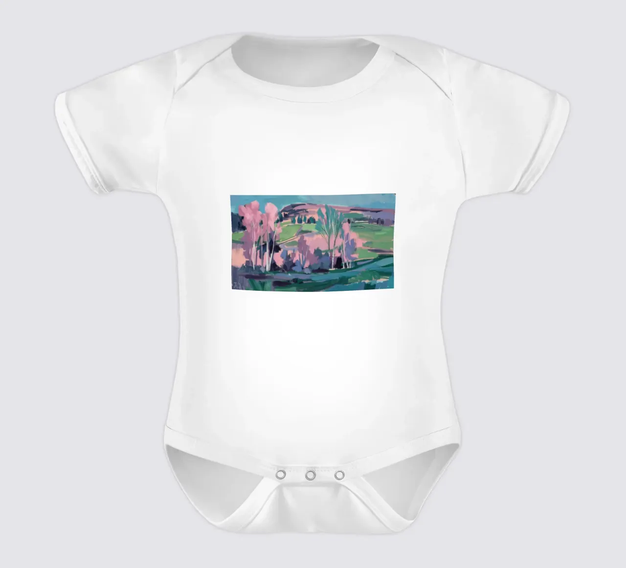 Fiume in fiore pastello body neonato maniche corte da Radiance Landscape