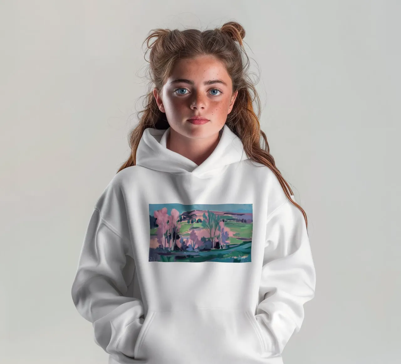 Fiume in fiore pastello felpa bambino con cappuccio da Radiance Landscape
