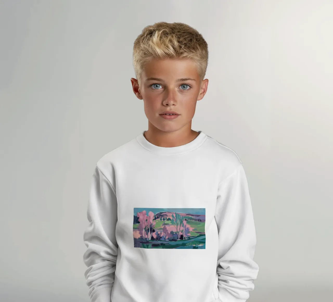 Fiume in fiore pastello felpa bambino da Radiance Landscape