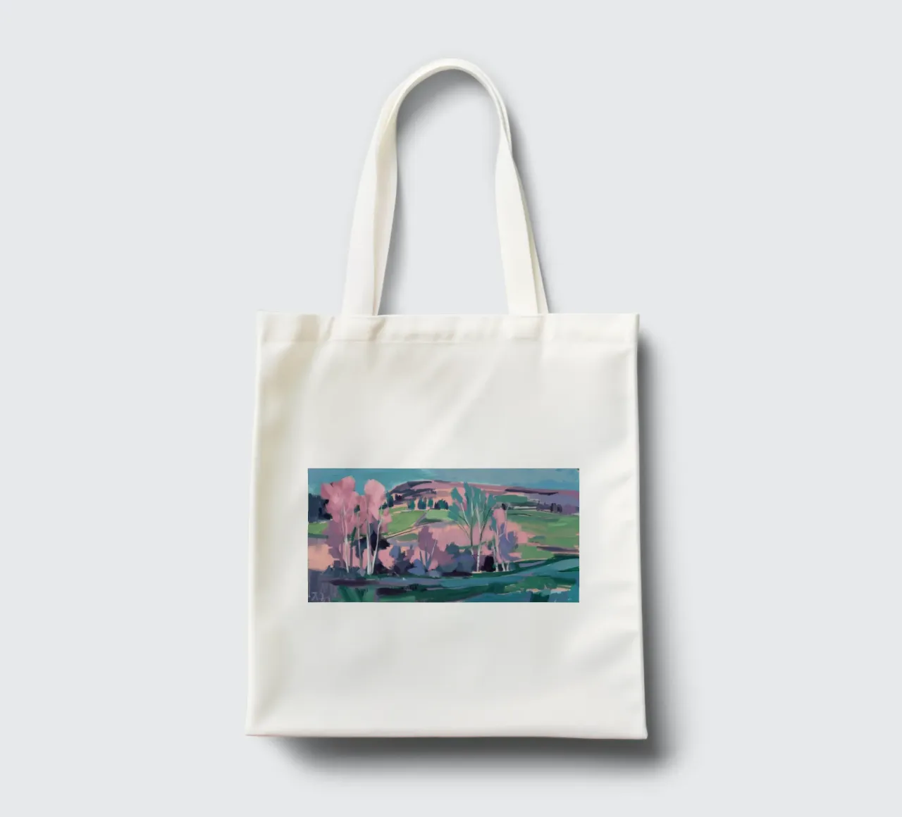 Bloesemrivier Pastel jute draagtas van Radiance Landscape