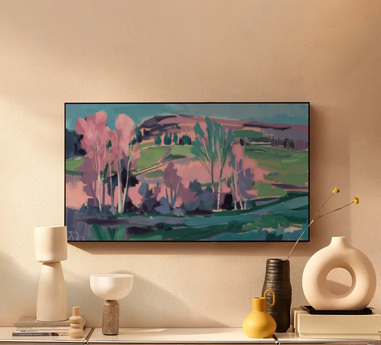 Fiume in fiore pastello alluminio dibond da Radiance Landscape