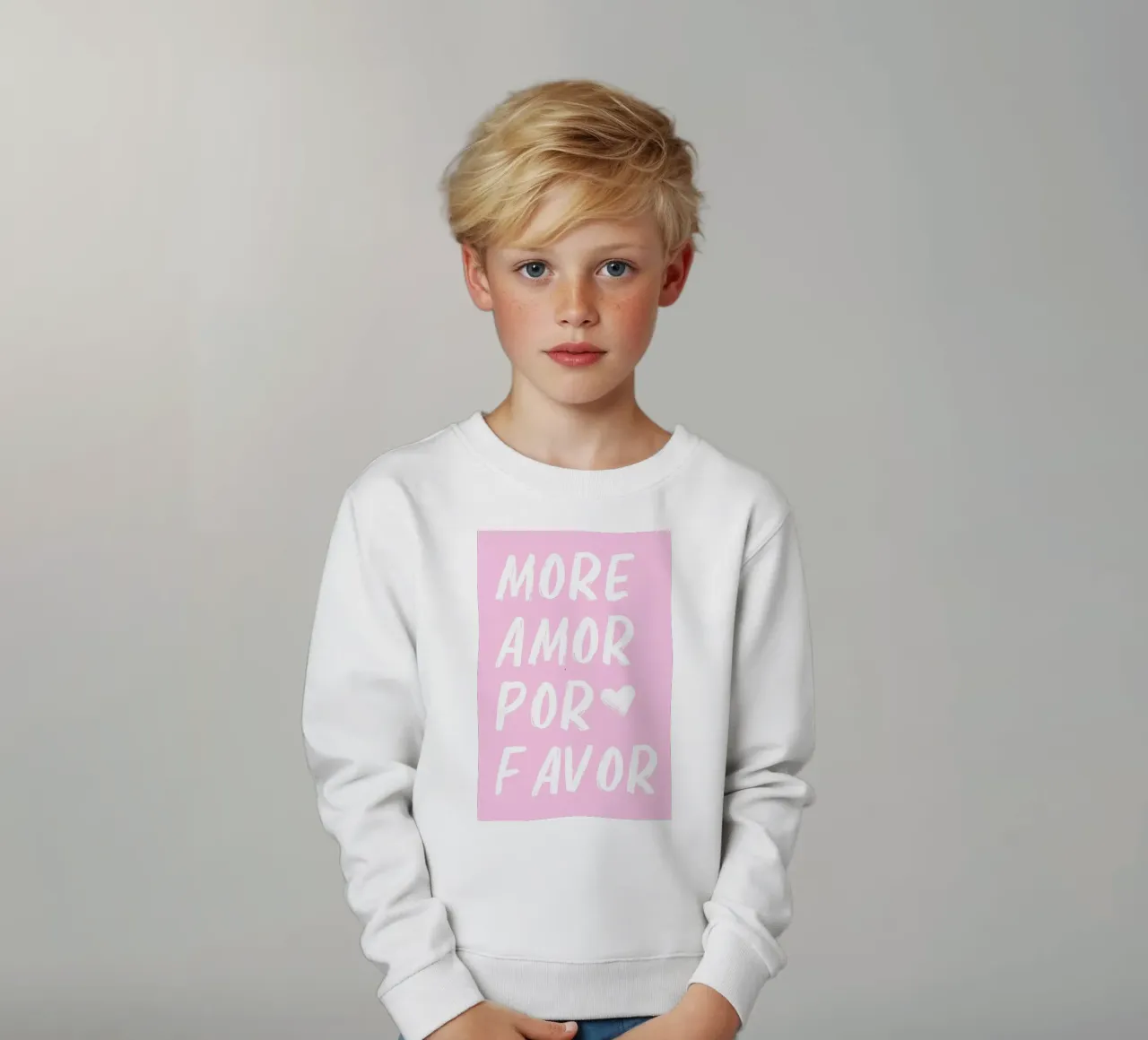 Più amore per favore felpa bambino da Bella Studio