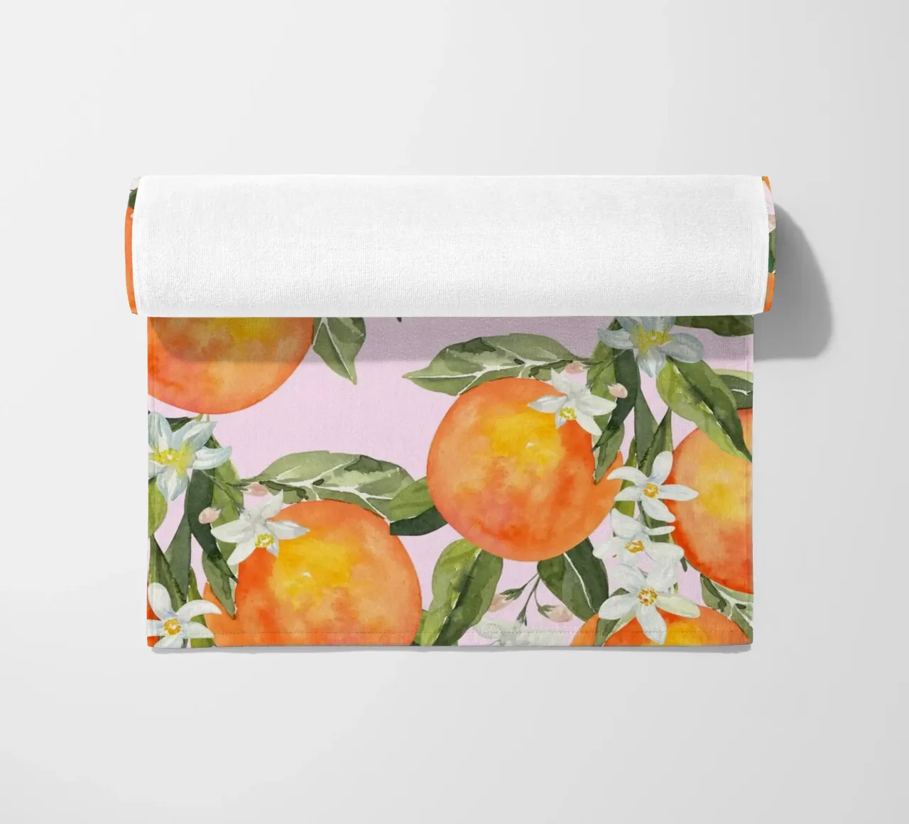 LA Dolce Vita Orange Print beach towel by Bella Studio