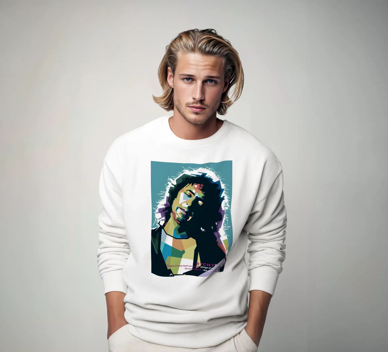 Ritchie Blackmore Pop Art | WPAP sweatshirt van Alkahfsmart