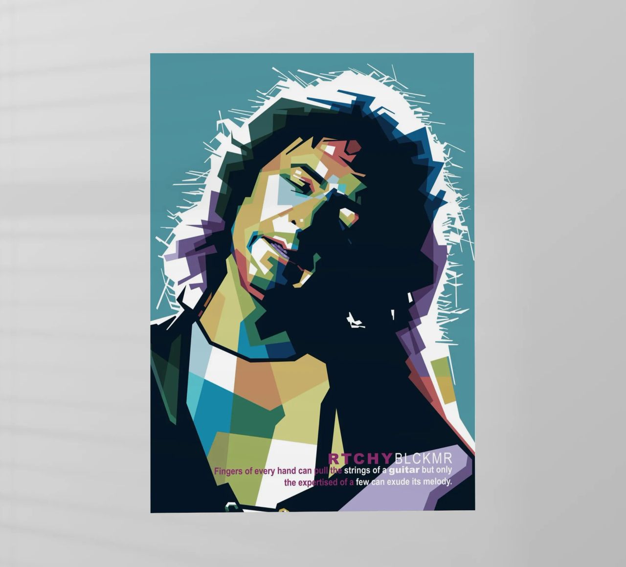 Ritchie Blackmore Pop Art | WPAP pellicola backlit da Alkahfsmart