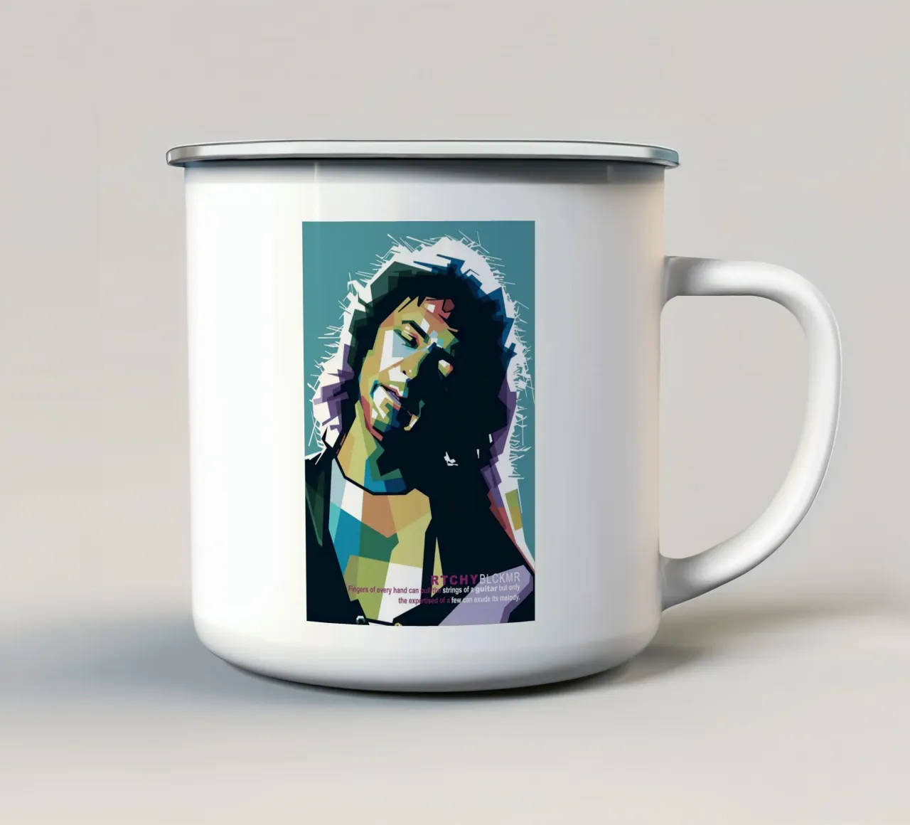 Ritchie Blackmore Pop Art | WPAP enamel mug by Alkahfsmart