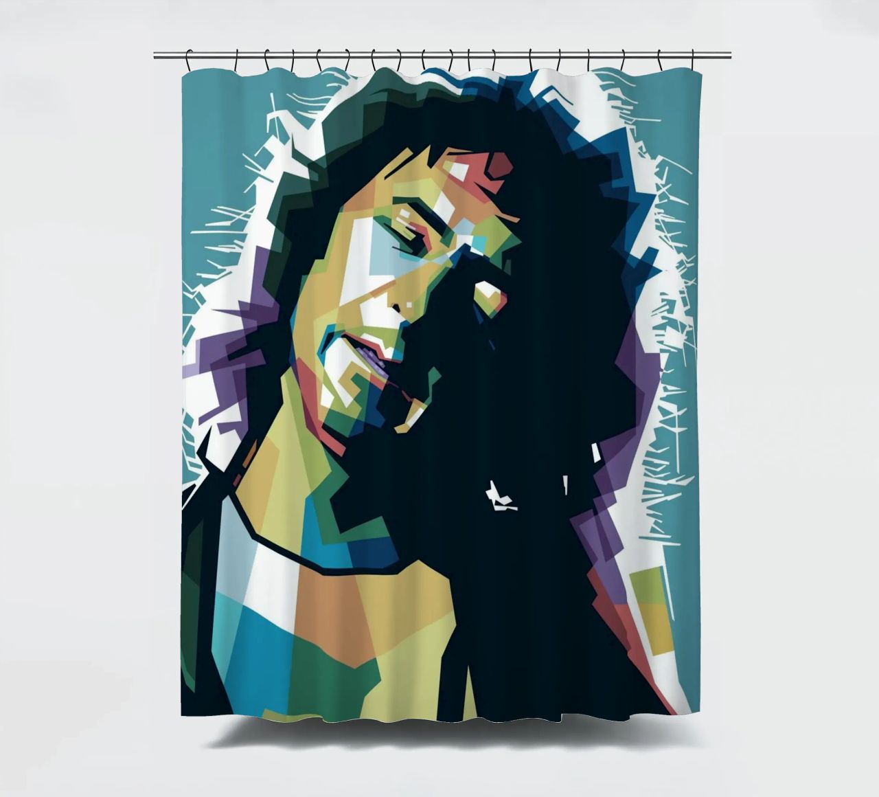 Ritchie Blackmore Pop Art | WPAP douchegordijn van Alkahfsmart