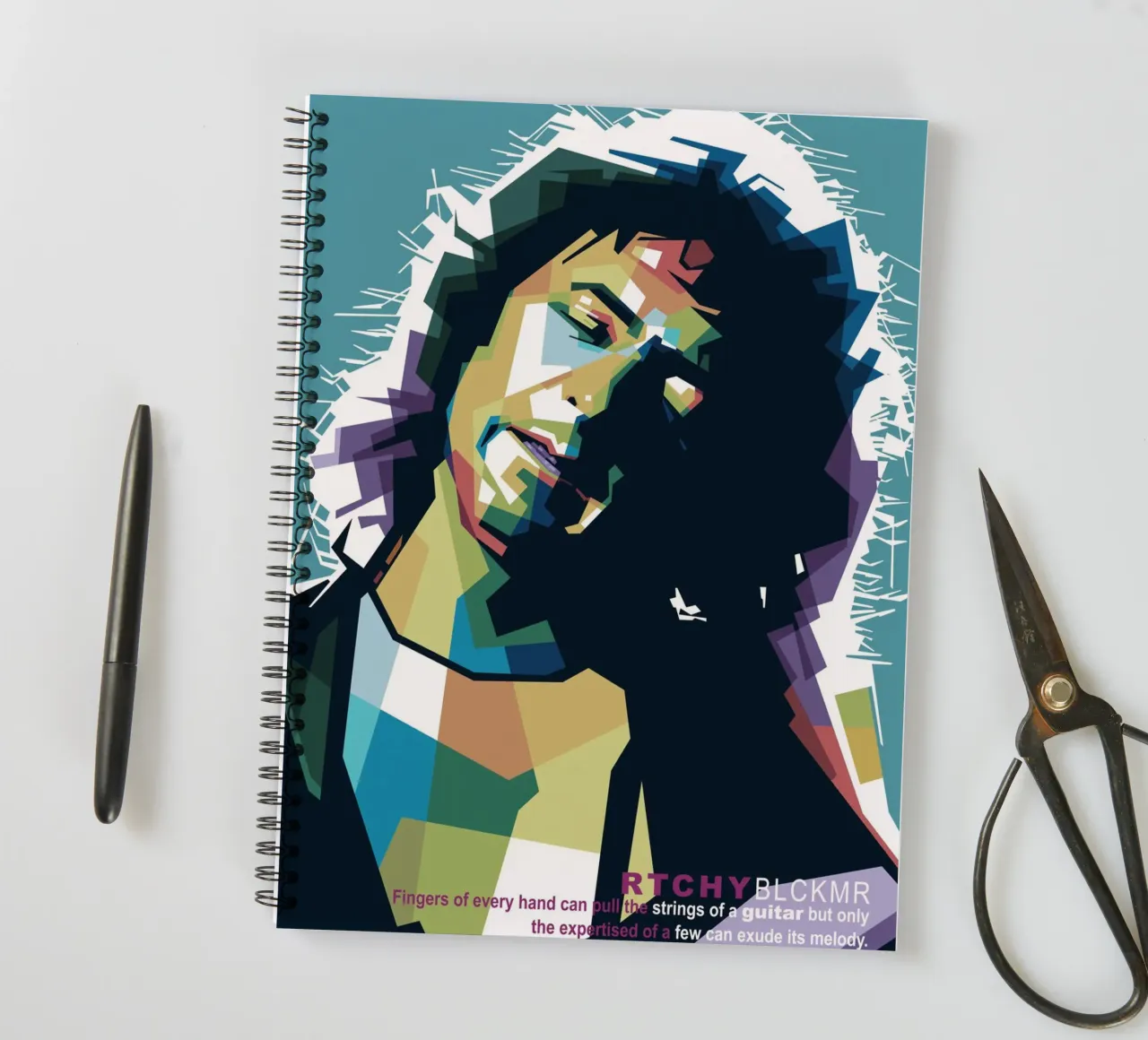 Ritchie Blackmore Pop Art | WPAP cuaderno de espiral de Alkahfsmart