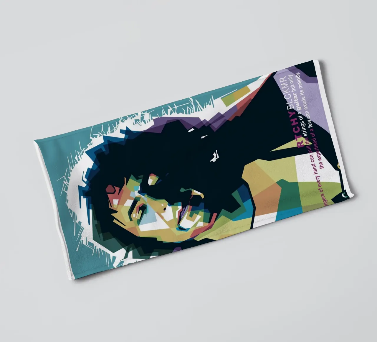 Ritchie Blackmore Pop Art | WPAP badhanddoek van Alkahfsmart