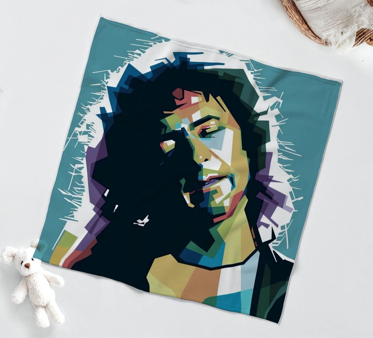 Ritchie Blackmore Pop Art | WPAP fleece blanket by Alkahfsmart