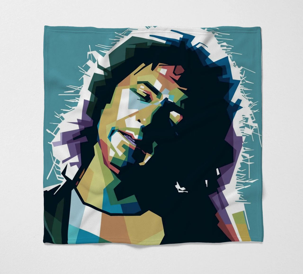 Ritchie Blackmore Pop Art | WPAP fleece blanket by Alkahfsmart