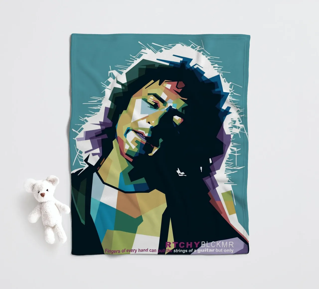 Ritchie Blackmore Pop Art | WPAP coperta in pile da Alkahfsmart