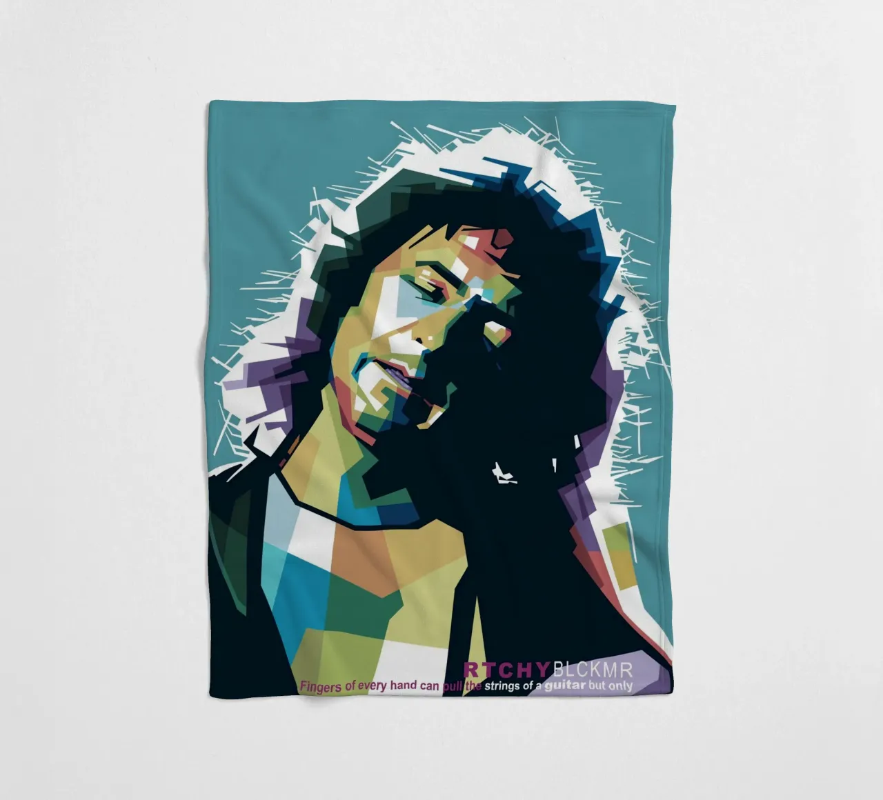 Ritchie Blackmore Pop Art | WPAP coperta in pile da Alkahfsmart