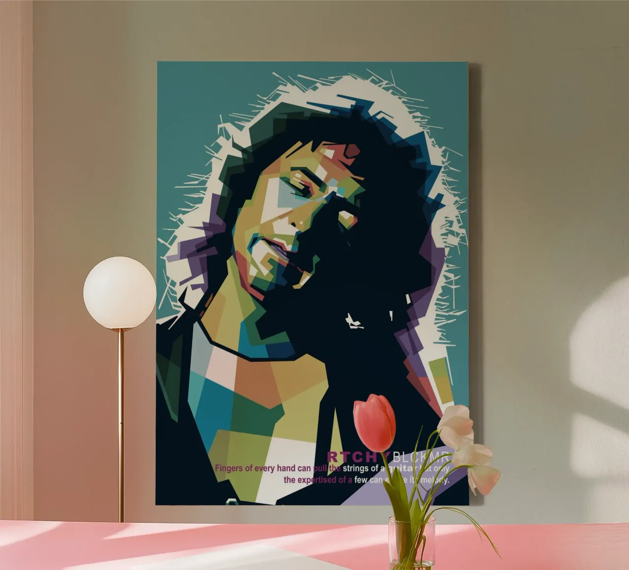 Ritchie Blackmore Pop Art | WPAP Leinwand von Alkahfsmart
