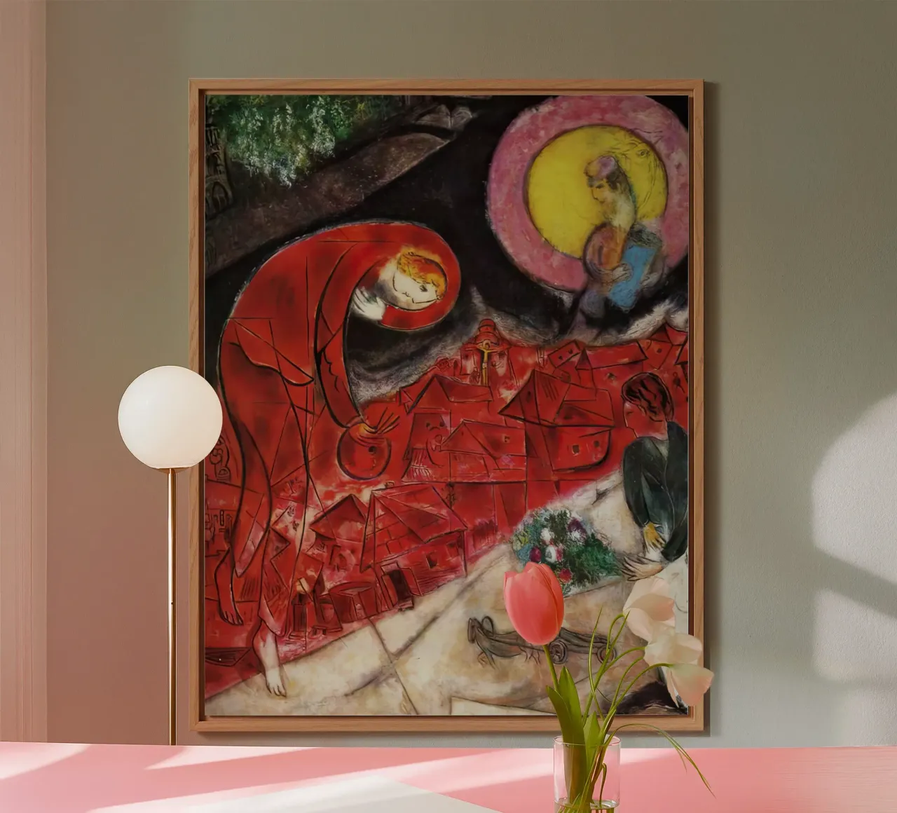 Red Roofs marc Chagall alu-dibond by MC Exhebition