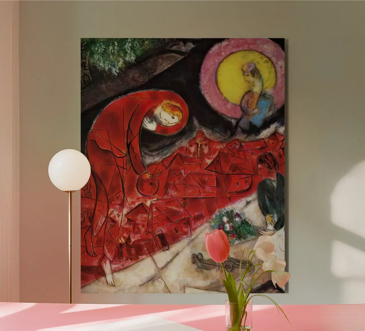 Red Roofs marc Chagall alu-dibond by MC Exhebition